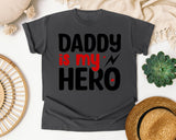 Daddy Is My Hero White graphic tee in Pepper