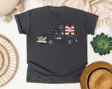 Patriotic Truck With Gifts graphic tee in Pepper