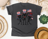 Three Skeletons With Flags graphic tee in Pepper