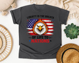 Liberty Is The Breath Of Life To Nations Grey graphic tee in Pepper