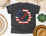 Patriotic Gear And Wrenches graphic tee in Pepper