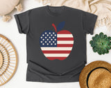 Patriotic Flag Apple graphic tee in Pepper