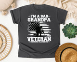 I'm A Bad Grandpa And Veteran Nothing Scares Me graphic tee in Pepper