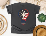 Patriotic Light Bulb Navy graphic tee in Pepper