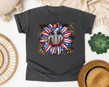 Patriotic Skeleton Sunflower graphic tee in Pepper