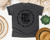 You Got This Test Day Black graphic tee in Pepper