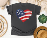 American Flag Heart Red 2 graphic tee in Pepper