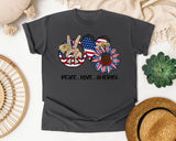 Peace Love America Grey graphic tee in Pepper