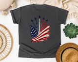 American Flag Firework Burst graphic tee in Pepper