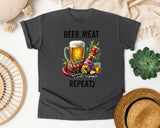 Beer Meat Repeat Brown graphic tee in Pepper