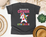Im Ready To Crush 6th Grade Unicorn graphic tee in Pepper