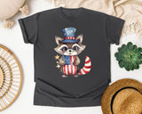 Raccoon In Uncle Sam Hat graphic tee in Pepper
