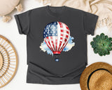 Flag Hot Air Balloon graphic tee in Pepper