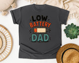 Low Battery Dad graphic tee in Pepper