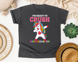 Im Ready To Crush Kindergarten Unicorn graphic tee in Pepper