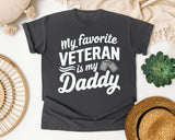 My Favorite Veteran Is My Daddy White 2 graphic tee in Pepper