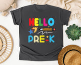 Hello Pre-K Pencil graphic tee in Pepper