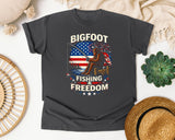 Bigfoot Fishing Freedom graphic tee in Pepper