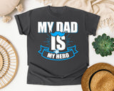 My Dad Is My Hero White graphic tee in Pepper