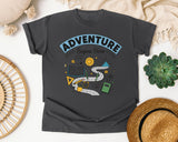 Adventure Begins Here Doodle graphic tee in Pepper