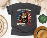 Home Of The Brave Fearless And Free graphic tee in Pepper
