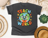 Teach World graphic tee in Pepper