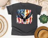 Eagle American Flag Grey graphic tee in Pepper