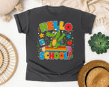 Hello School Alligator graphic tee in Pepper