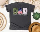 Dad Man Myth Legend Grey graphic tee in Pepper