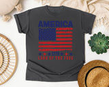 America 1776 Land Of The Free Red graphic tee in Pepper