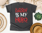 Daddy Is My Hero Pink graphic tee in Pepper