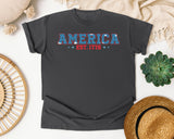 America Est 1776 graphic tee in Pepper