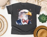 Eagle With Flag Bow Tie graphic tee in Pepper