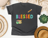 One Blessed Teacher graphic tee in Pepper