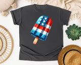 Patriotic Checkered Popsicle graphic tee in Pepper