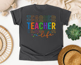 Teacher Life Stacked graphic tee in Pepper