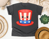 Uncle Sam Top Hat Orange graphic tee in Pepper