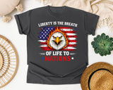 Liberty Is The Breath Of Life To Nations Red graphic tee in Pepper