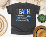 Teach Kindness Compassion Confidence graphic tee in Pepper