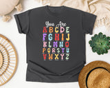 You Are ABC Affirmations graphic tee in Pepper
