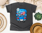 Patriotic Blue Truck graphic tee in Pepper