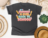 Summer Is Over Back To School Pencils graphic tee in Pepper