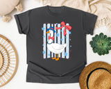 Patriotic Goose Bow graphic tee in Pepper