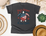Stars Stripes And Sea Tides Grey 2 graphic tee in Pepper