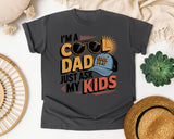 I'm A Cool Dad Just Ask My Kids White graphic tee in Pepper