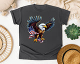 Bald Eagle With Flag graphic tee in Pepper