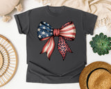 American Flag Bow graphic tee in Pepper