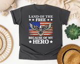 Land Of The Free Because Of My Hero graphic tee in Pepper
