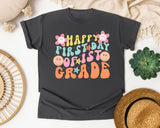 Happy First Day Of 1st Grade graphic tee in Pepper