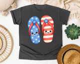 Patriotic Flip Flops graphic tee in Pepper